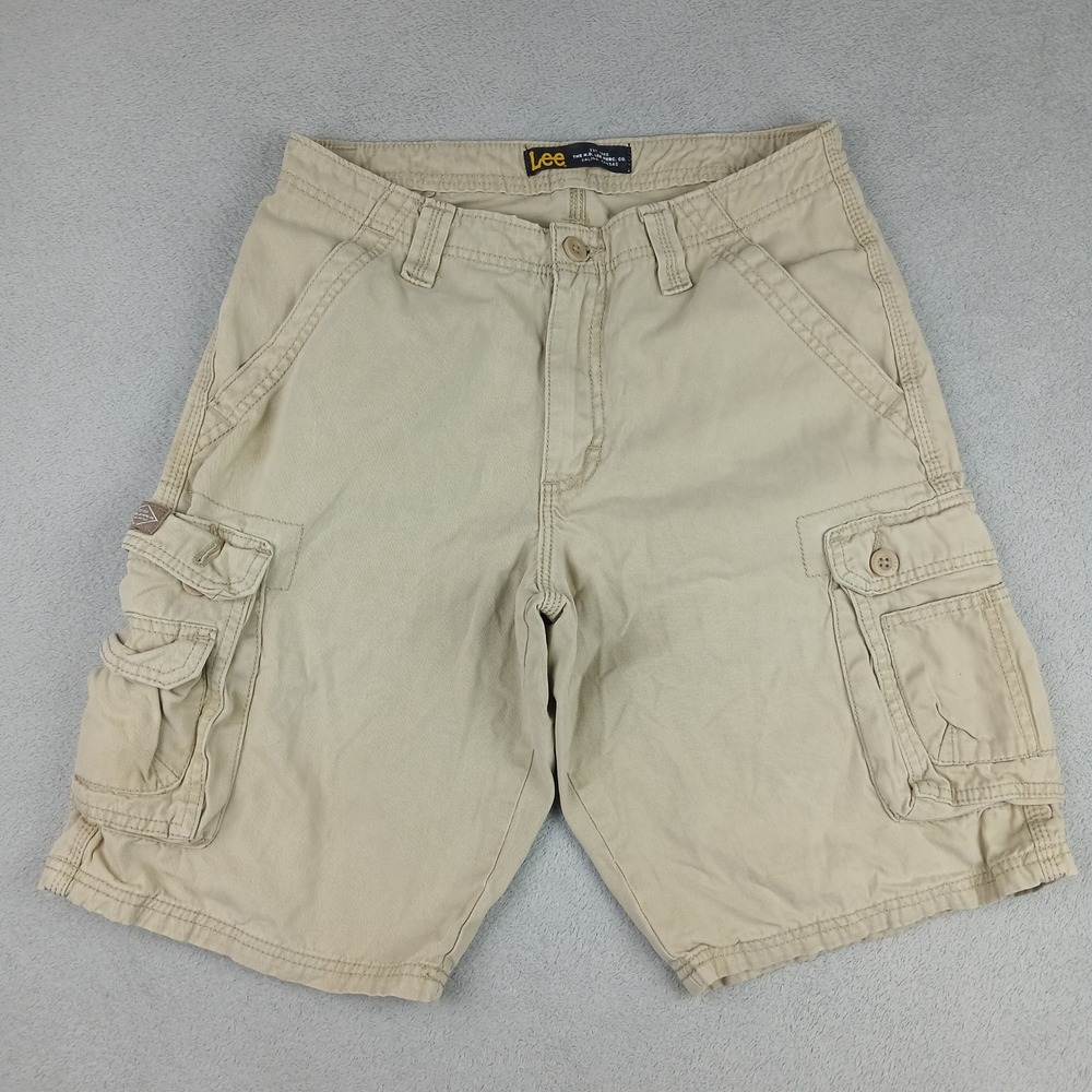 Lee Cargo Shorts Mens 29 Dungarees Multi Pocket Khaki Tan